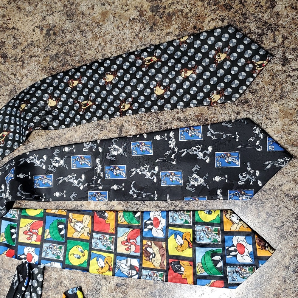 Vintage Warner Bros. Looney Tunes Lot of 3 Mix Ties